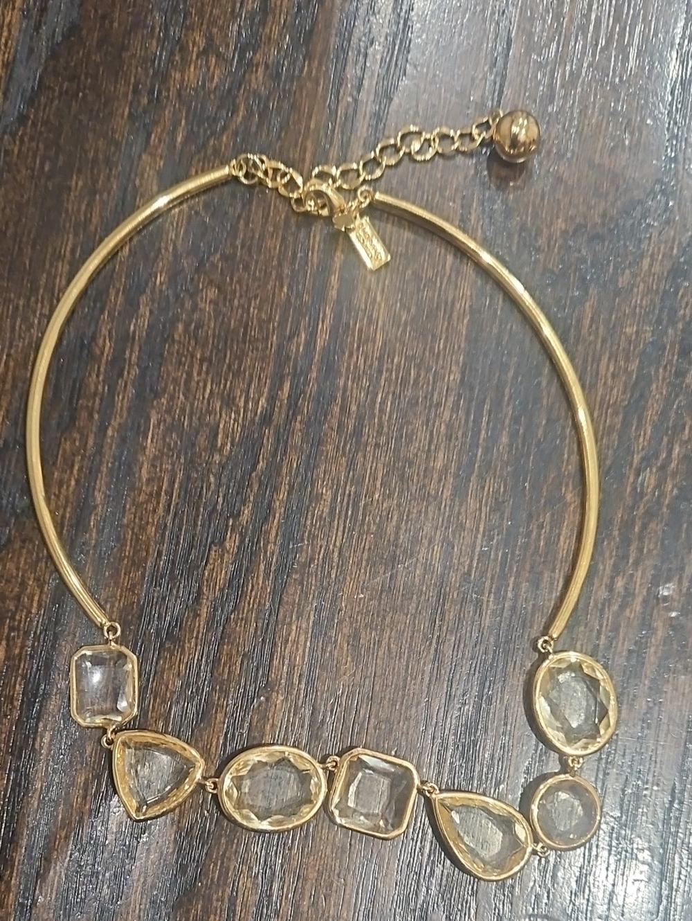 kate spade Gold Tone Clear Stone Collar Necklace